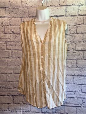 Women's V-Neck Button Down Blouse - Size Large